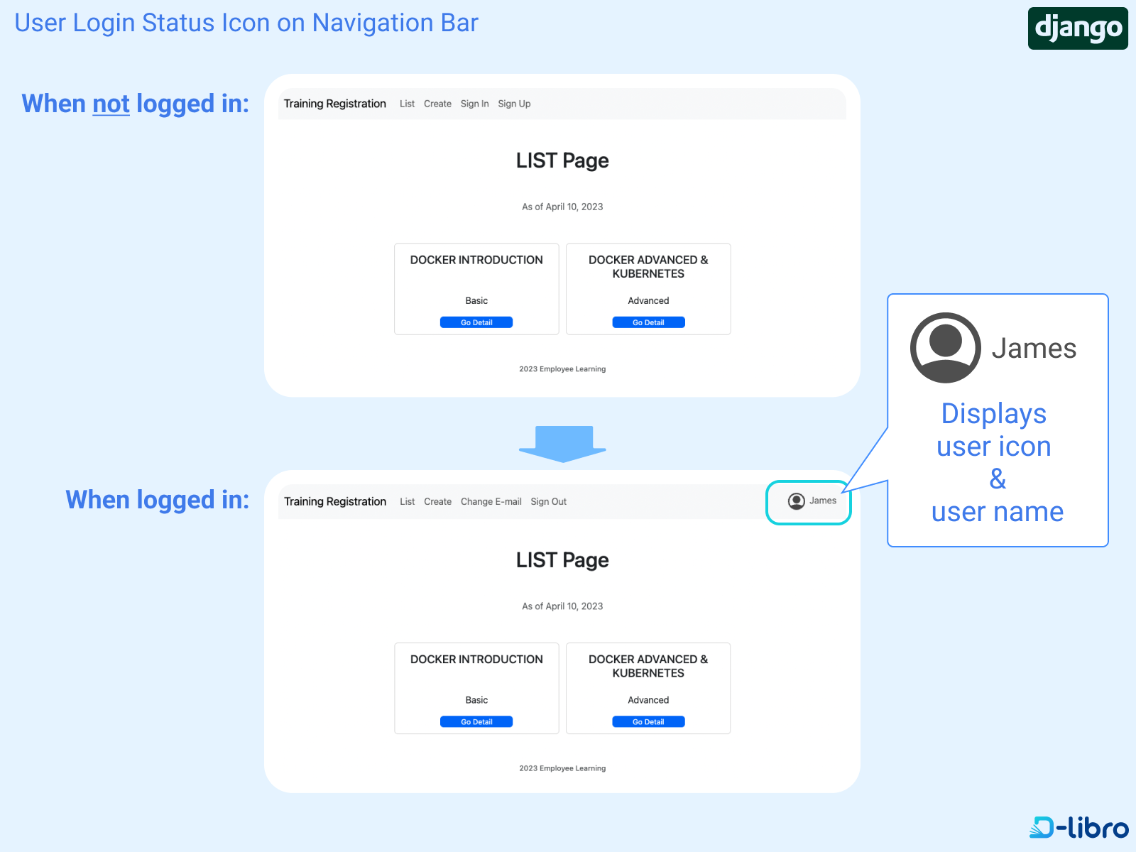 User Login Status Icon on Navigation Bar logo